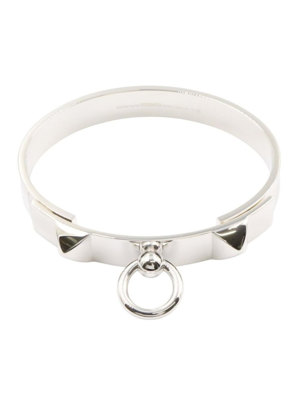 Hermes Bangle Collier de Chien LG 16 925 Sterling Silver Bracelet